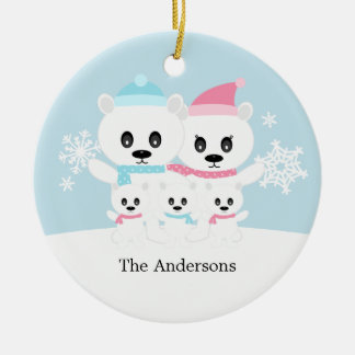 Ornamentos de la familia del oso polar