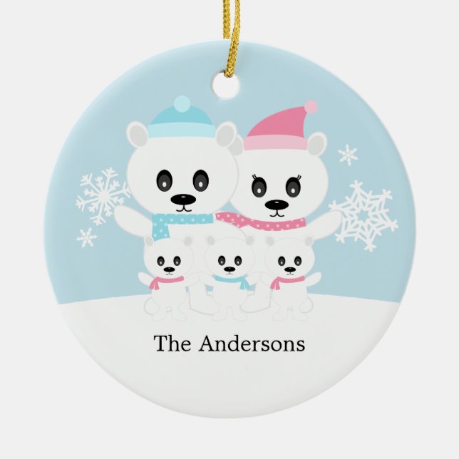 Ornamentos de la familia del oso polar (Frente)