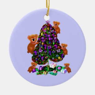 Ornamentos de la mañana de navidad de las koalas