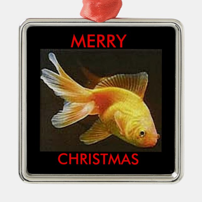 Ornamentos de las Felices Navidad del Goldfish (Frente)