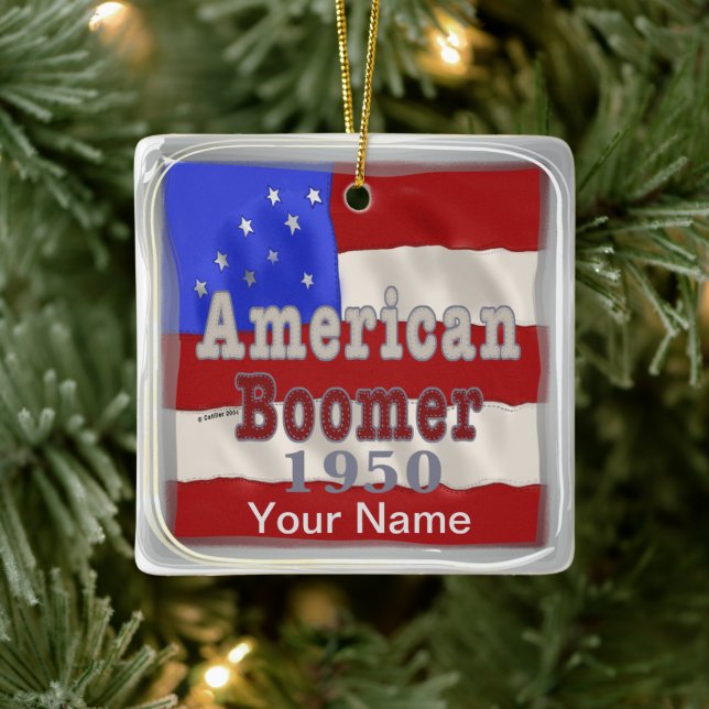 Ornamentos de natalidad de Baby Boomer de 1950 (Árbol)