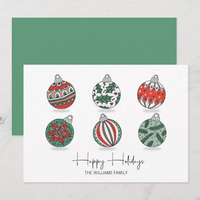 Ornamentos de Navidad coloridos (Anverso / Reverso)