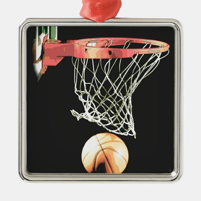 Ornamentos de Navidad de Baloncesto (Frente)