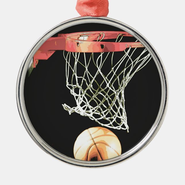 Ornamentos de Navidad de Baloncesto (Frente)