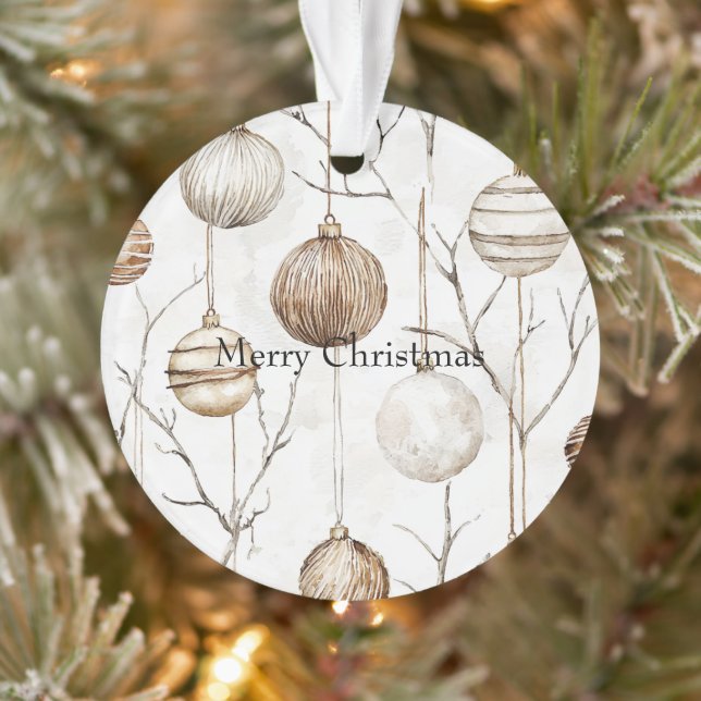 Ornamentos de Navidad de Cream Tan Orgánico (Árbol)