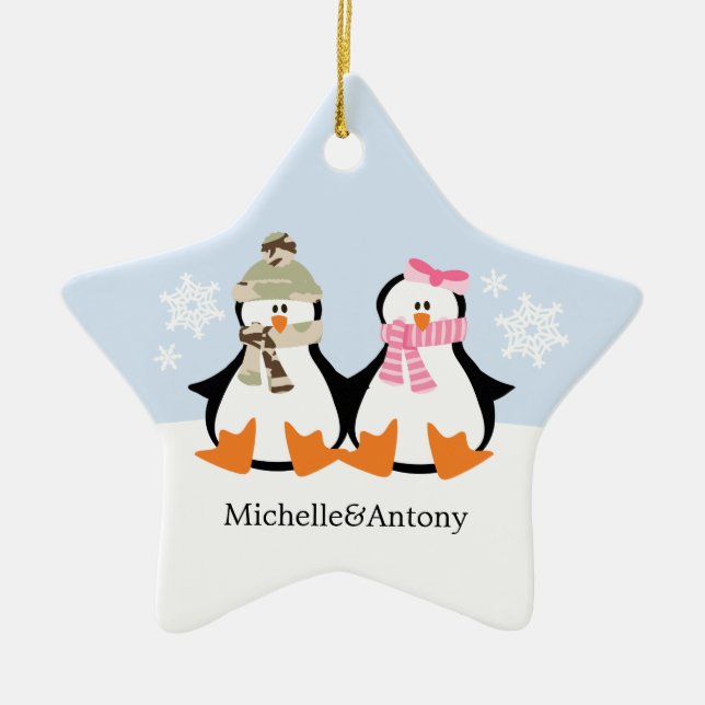 Ornamentos de Navidad de pareja militar (Frente)