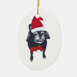 Ornamentos de Navidad de perro de Santa Pug