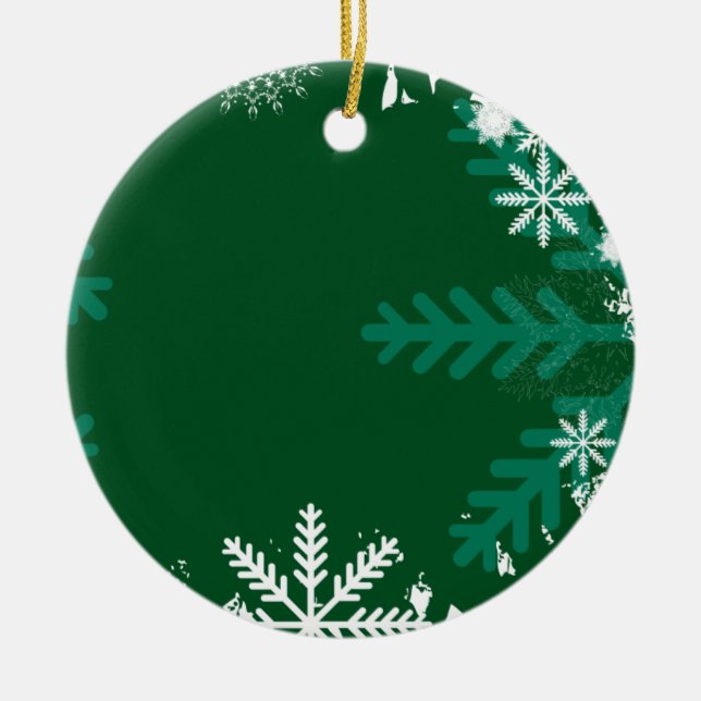 Ornamentos de Navidad de Swirl Green Snowflake Swi (Frente)