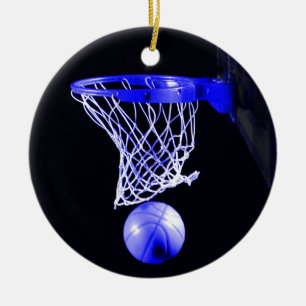 Ornamentos de Navidad del Baloncesto Azul