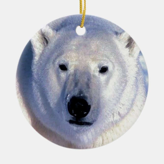 Ornamentos de Navidad del oso polar (Frente)