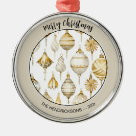 Ornamentos de Navidad dorados dorados