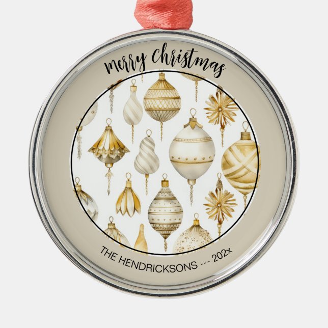 Ornamentos de Navidad dorados dorados (Frente)