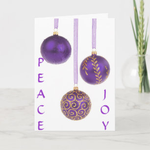 Ornamentos de Navidad estaciones púrpura saludos