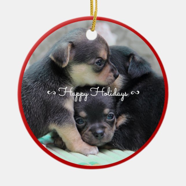 Ornamentos de Navidad para perros personalizados T (Frente)