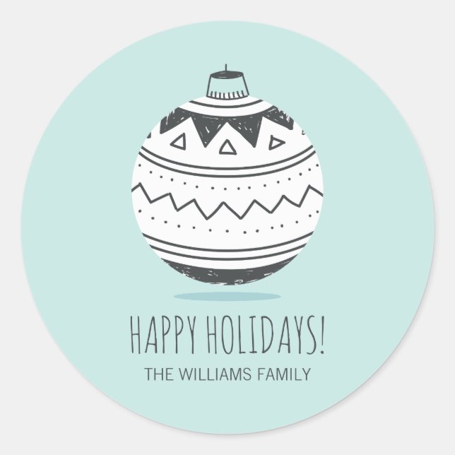 Ornamentos de Navidad Pegatinas de vacaciones (Anverso)