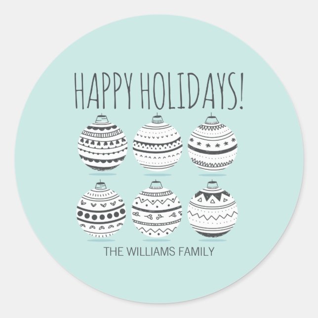 Ornamentos de Navidad Pegatinas de vacaciones (Anverso)