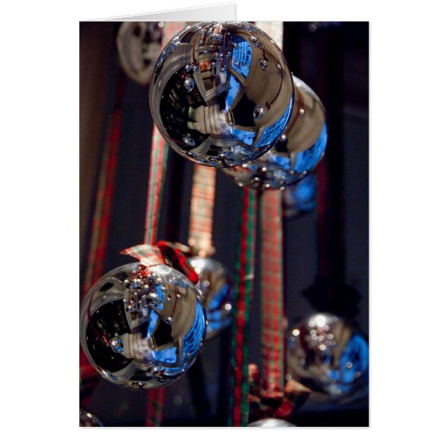 Ornamentos de Navidad Plata Reflexivos (Frente)