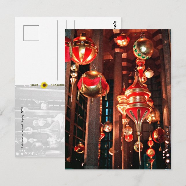 Ornamentos de Navidad - postal (Anverso / Reverso)