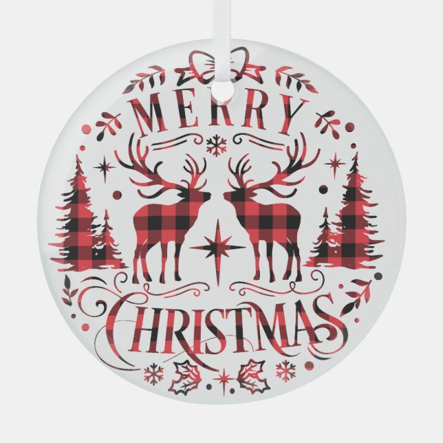 Ornamentos de Navidad, renos árboles de Navidad (Anverso)