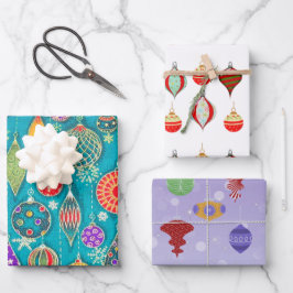 Ornamentos de Navidad retro Envolver hojas de pape