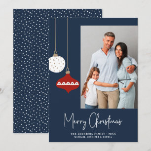 Ornamentos de Navidad retro Tarjeta de vacaciones 