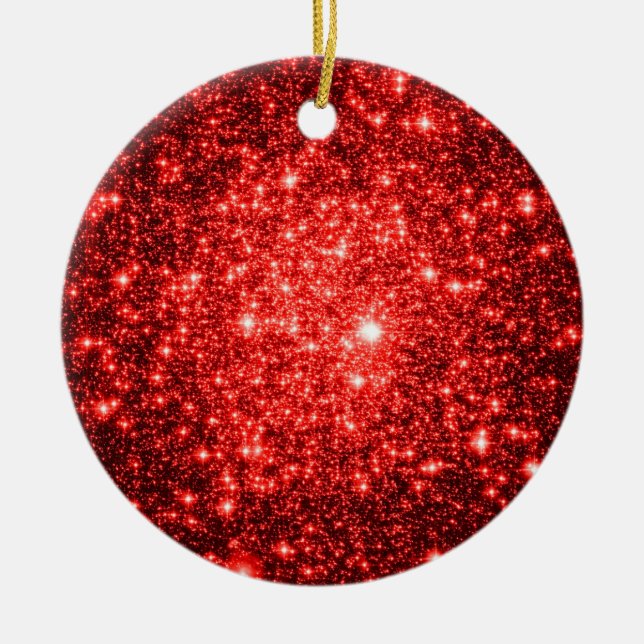 Ornamentos de Navidad Rojo Purpurina Astral (Frente)