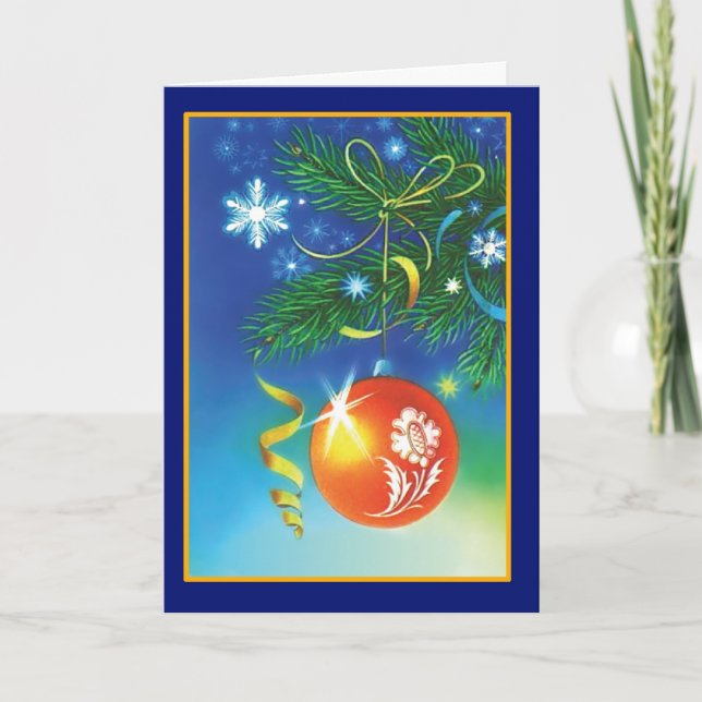 Ornamentos de Navidad - Tarjeta de época (Anverso)