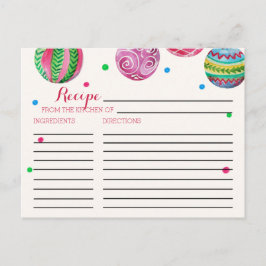 Ornamentos de Navidad Tarjetas de Receta de Ducha