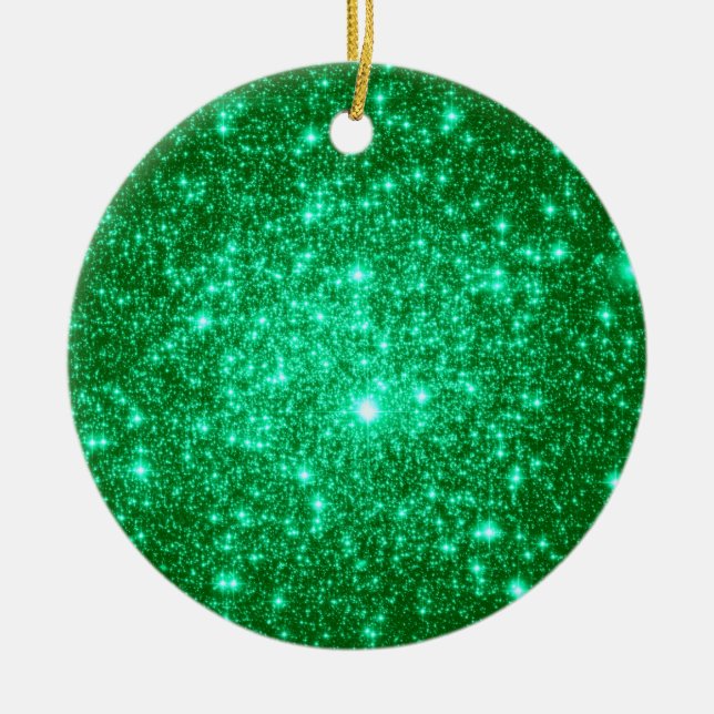 Ornamentos de Navidad Verde Astral Purpurina (Frente)