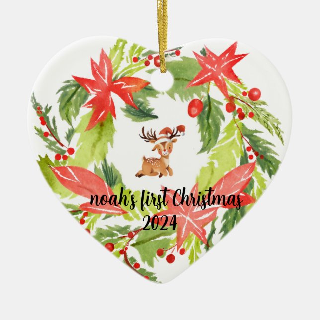 Ornamentos de nombre de bebé del primer personaliz (Frente)