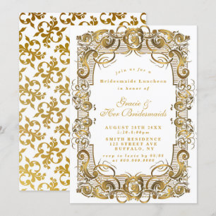 Ornamentos de Oro Blanco Bridesmaids Invitan al al