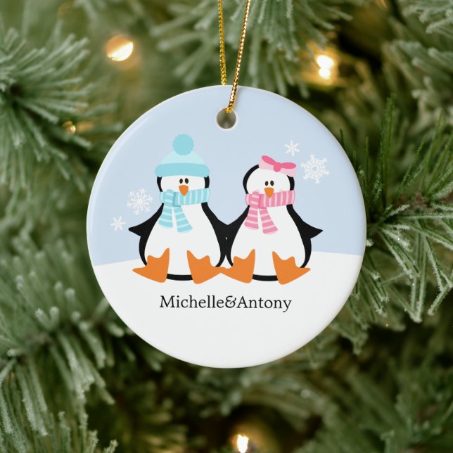 Ornamentos de parejas de pingüinos (Árbol)