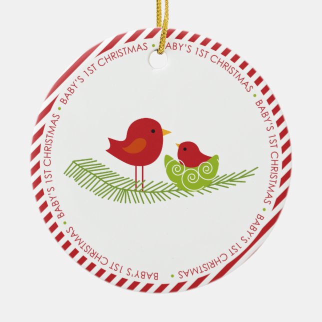 Ornamentos de Personalizable de Navidad Baby First (Frente)