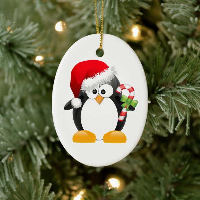 Ornamentos de Personalizable Pingüino de vacacione (Árbol)