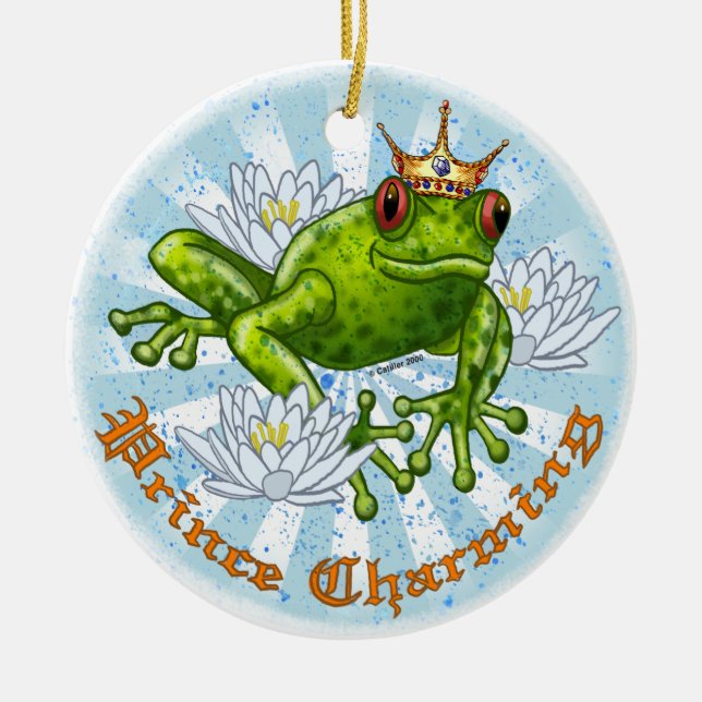 Ornamentos de personalizados encantadores de Frog  (Frente)