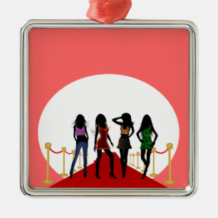 Ornamentos de Personalizados rosados de la alfombr