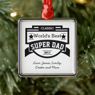 Ornamentos de premio al mejor padre personalizado