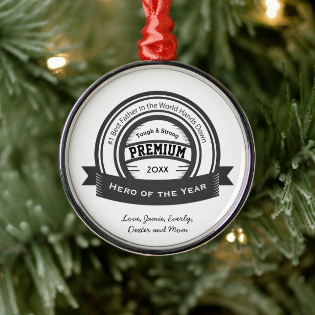 Ornamentos de premio al mejor padre personalizado (Árbol)
