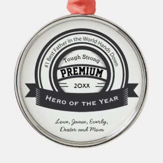 Ornamentos de premio al mejor padre personalizado