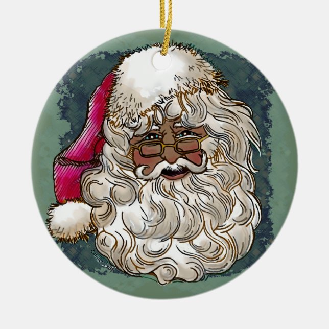 Ornamentos de Santa personalizado para Navidades n (Frente)