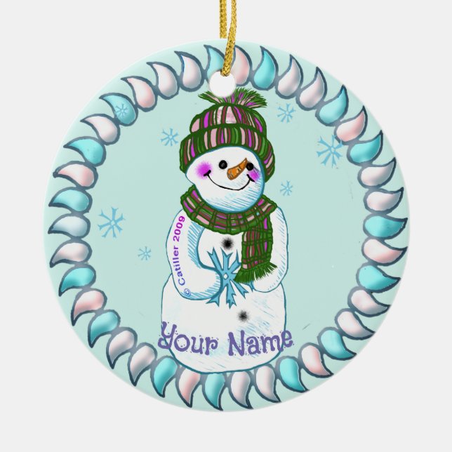 Ornamentos de Snowman Granny (Frente)