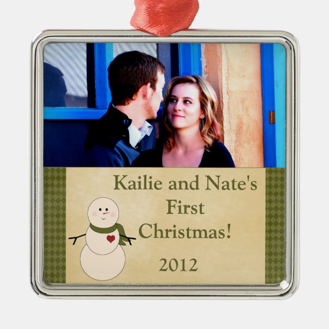 Ornamentos de Snowman, Personalizado personalizado (Frente)