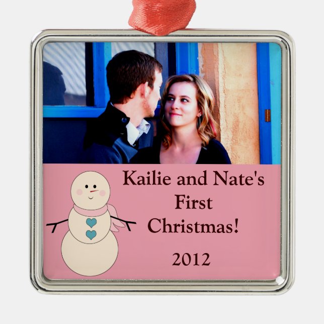Ornamentos de Snowman, Personalizado personalizado (Frente)