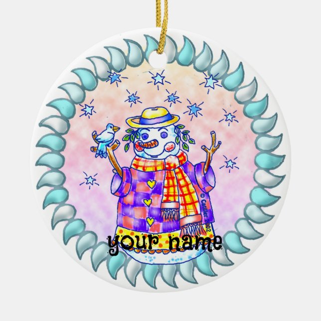 Ornamentos de Twinkle Snowman (Frente)