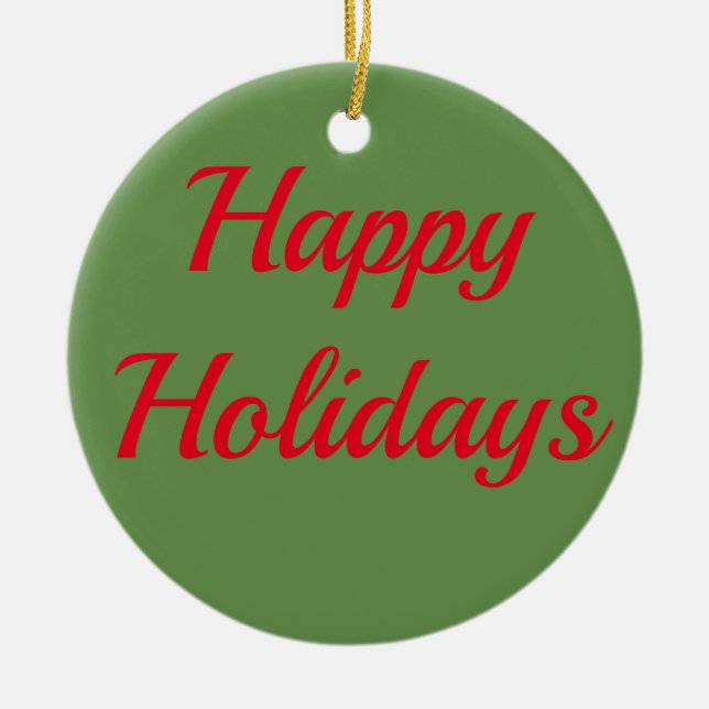 Ornamentos de vacaciones felices (Frente)