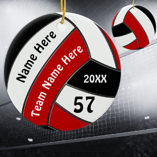 Ornamentos de voleibol personalizados de blanco ne