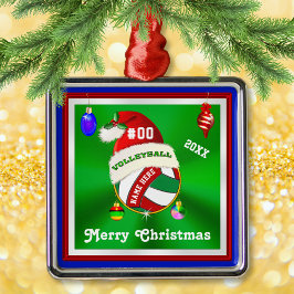 Ornamentos de voleibol personalizados, nombre, núm