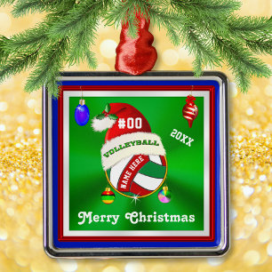 Ornamentos de voleibol personalizados, nombre, núm