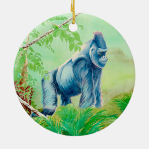 Ornamentos de zoológicos, gorilas y elefantes