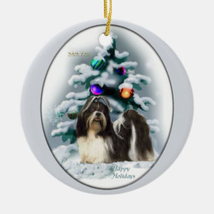 Ornamentos del árbol de navidad de Shih Tzu